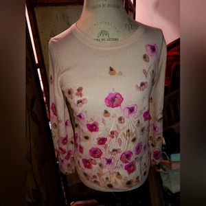 Pretty pink floral Talbots sweater